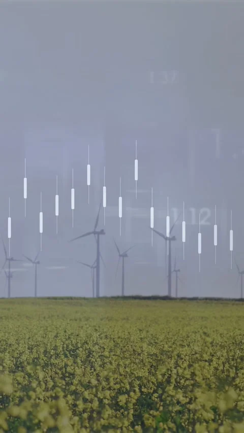 Vertical video: Data feed starting bars and orange line overlaying field, Stock Footage 332775026