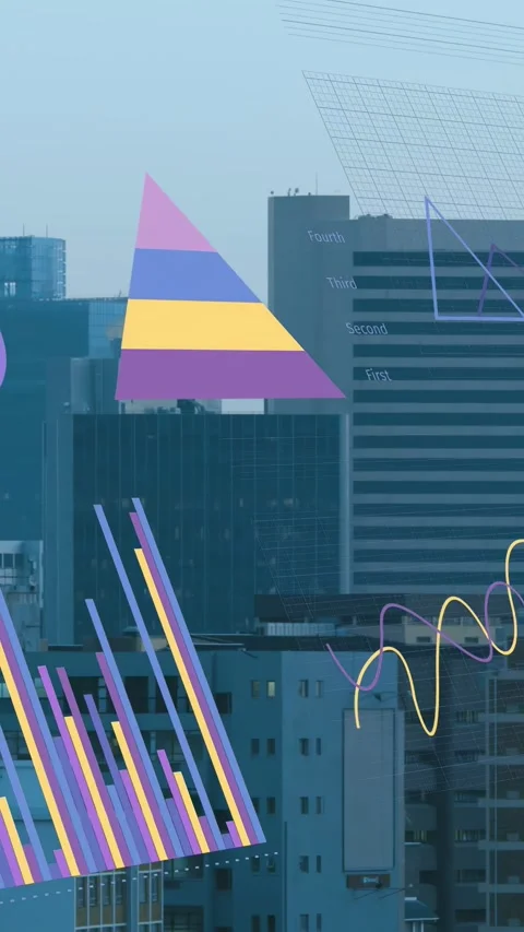 Vertical video: Data feed starting data overlay entering, growing, drawing Stock Footage 333896451