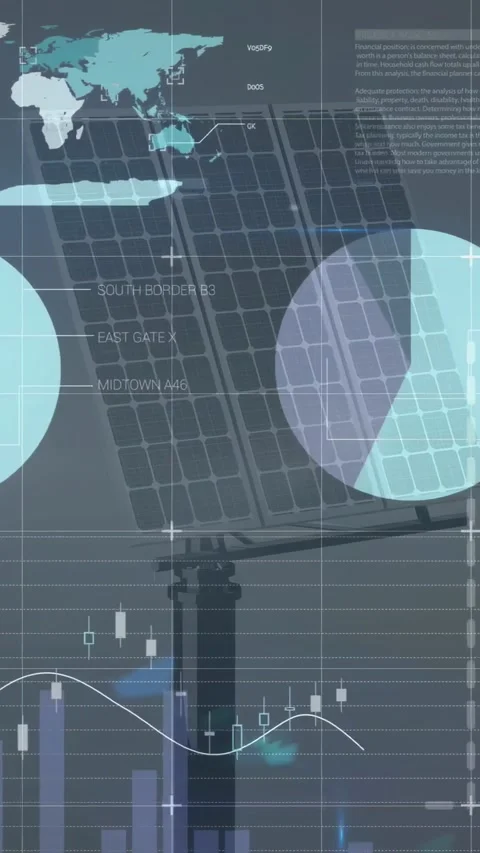 Vertical video: Data feed starting, mounted solar panel and HUD updating Stock Footage 334319130