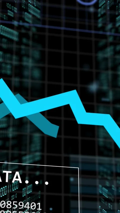 Vertical video: DATA HUD appearing updating, driving cyan charts sliding and Stock Footage 335263828