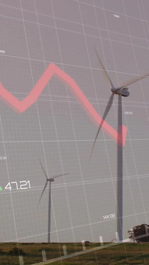 Vertical video: Data overlay appearing causing main turbine rotating while red Stock Footage 333235901