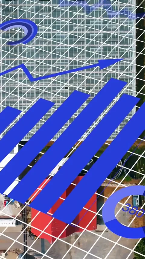 Vertical video: Data ping activating grid and blue bars sliding growing showing Stock Footage 334297730