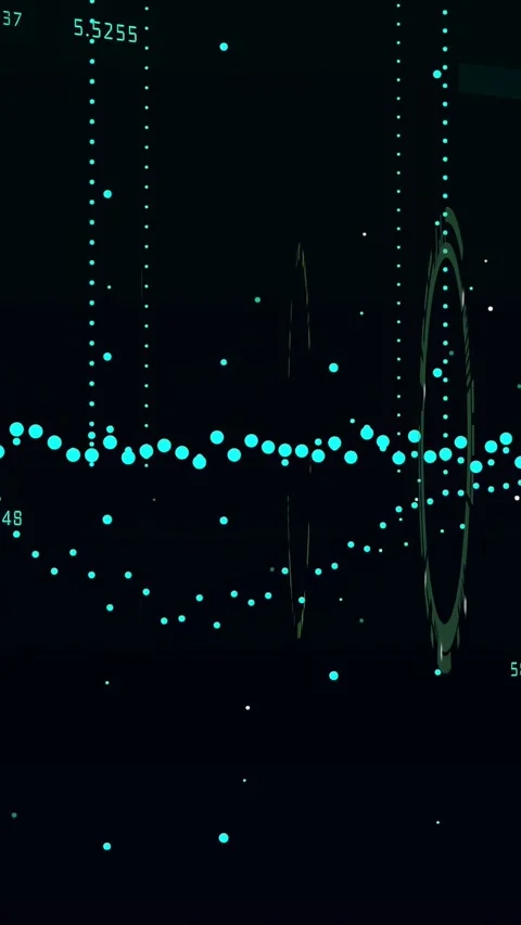 Vertical video: On data pulse ring HUD rotating, pulsing, tilting to show live Stock Footage 333006078