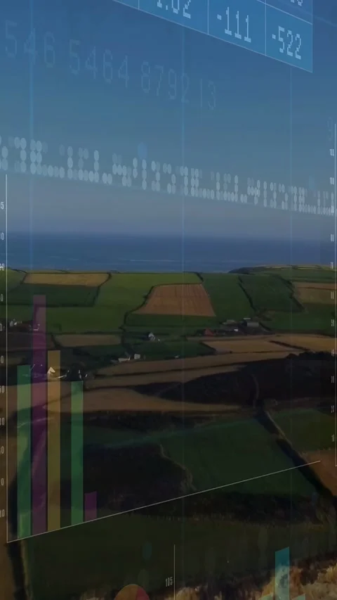 Vertical video: On data update translucent 3D bars shifting, rotating and Stock Footage 333487164
