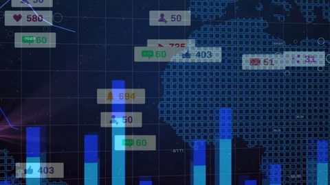 Vertical video: Data view showing bars rising cursor hovering bar causing Stock Footage 332804440