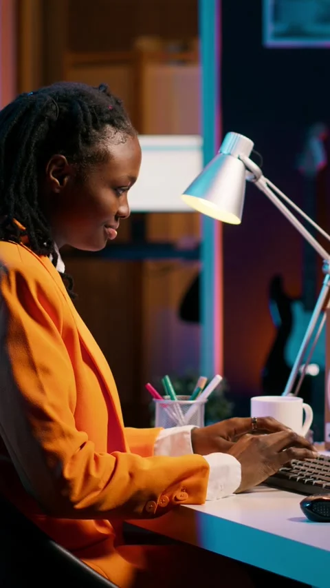 Vertical Video Database engineer student writing code for improving network or Stock Footage 264810309