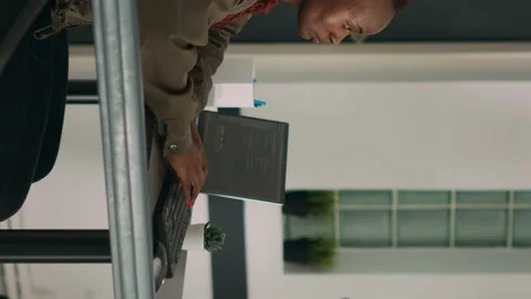 Vertical video: Database programer writing source code and script on terminal Stock Footage 220103337