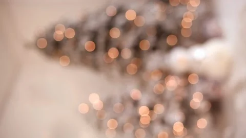 Vertical video defocused Christmas tree with lights and ornaments. Stock Footage 142924254