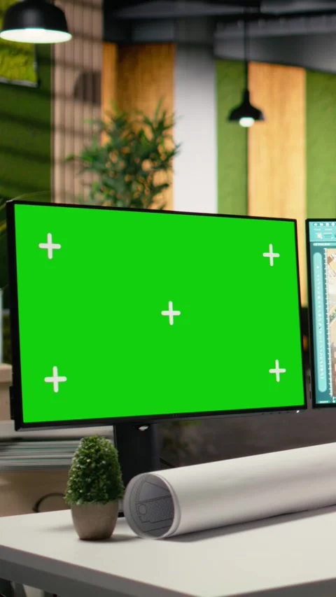 Vertical Video Developer in a corporate workspace analyzing master plans with Stock Footage 316342386