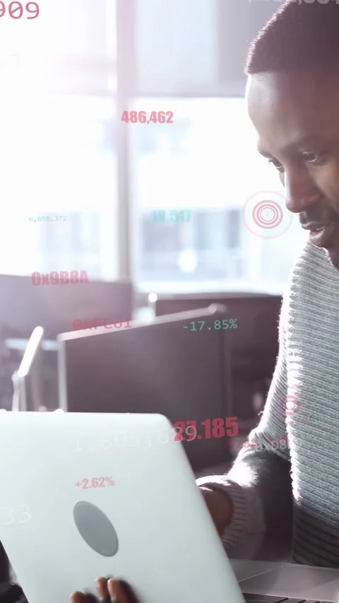 Vertical video: Developer opening laptop and typing near window causing hex Stock Footage 333632897