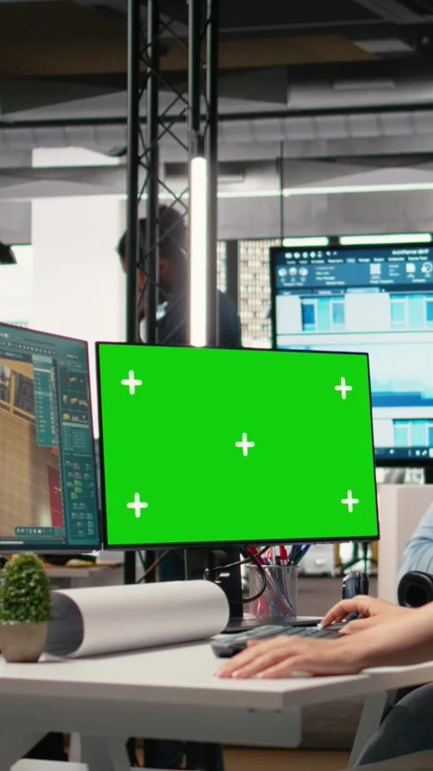Vertical Video Developers team planning construction with software tools and Stock Footage 316186452