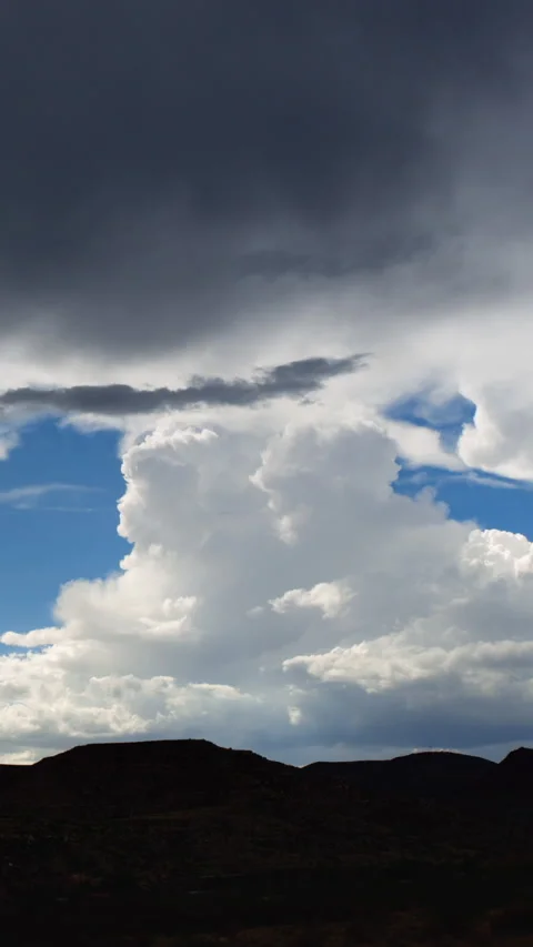 Vertical Video Developing Monsoon Thunderstorm in Sky Video stock 235384239
