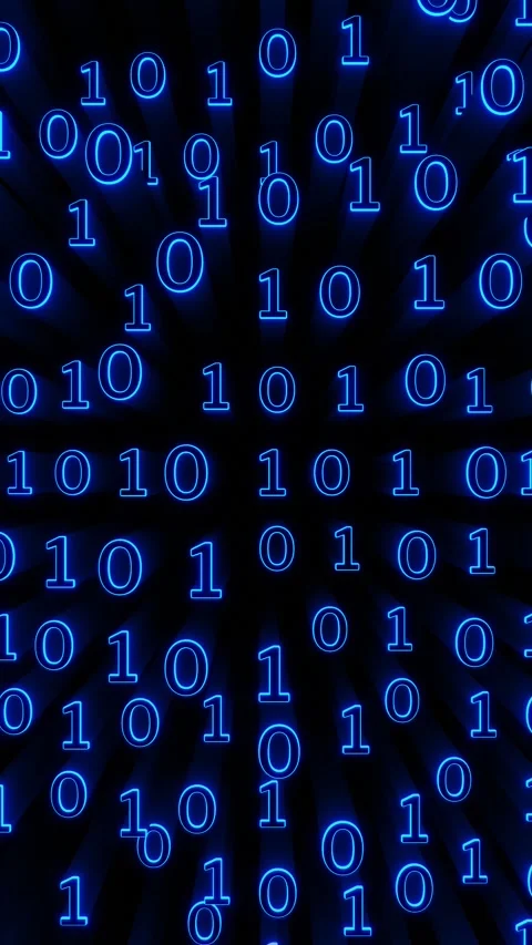 Vertical video digital binary code animation background Stock Footage 257217113