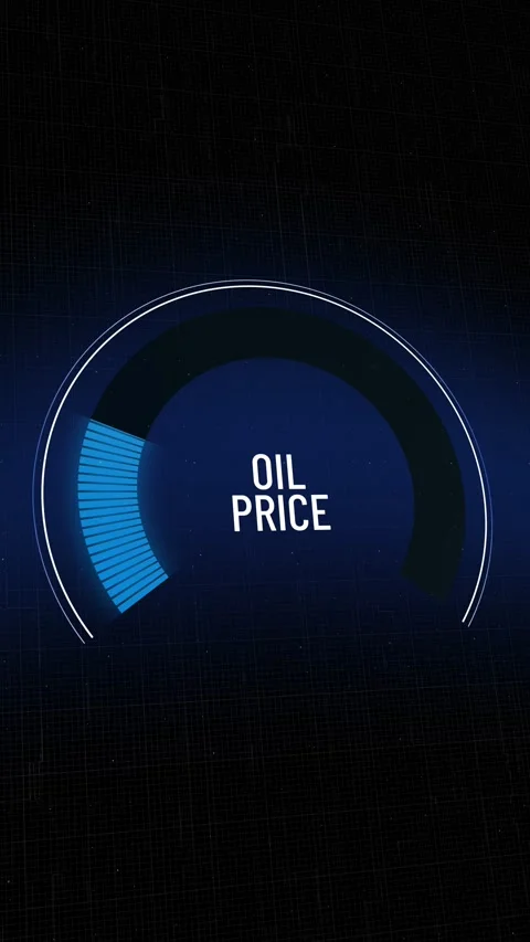 Vertical video, digital circular gauge indicator of oil price dropping fast o 動画素材 331453905