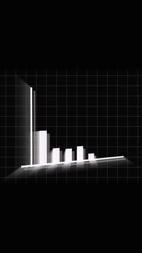 Vertical video displaying abstract white bar graph with dramatic illuminati.. Stock Footage 321725174