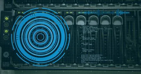 Vertical video: Displaying blue HUD receiving boot signal in chassis over tube Illustrazione stock