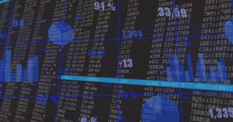 Vertical video: Displaying dashboard reacting to ERROR alerts on large screen, Stockillustratie