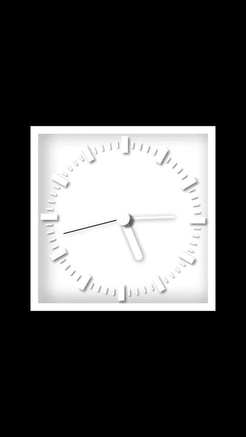 Vertical video displaying elegant modern white clock with minimal design. A.. Stock Footage 315203293