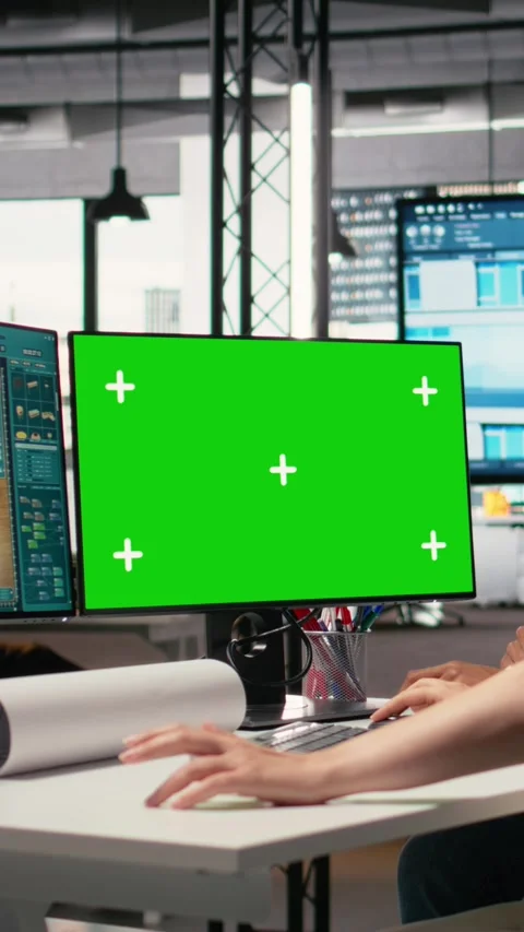 Vertical Video Diverse developers plan architectural structures with isolated Stock Footage 316187404