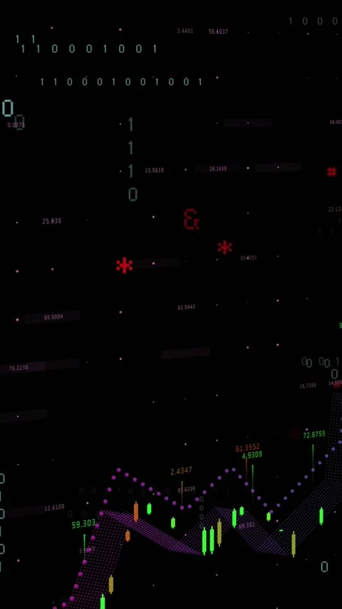 Vertical video: Dots showing, chart forming, bars plotting, magenta trend Stock Footage 328308807