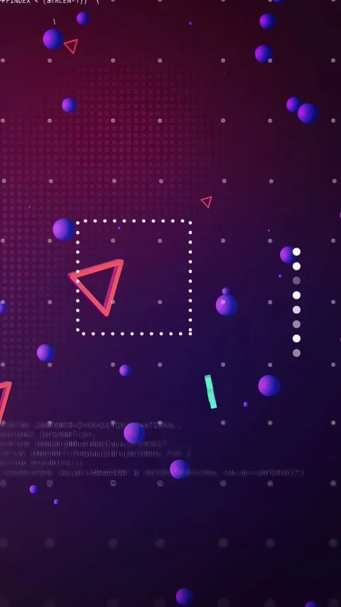 Vertical video: dotted square pulsing, shifting on teal+ passing, making icons Stock Footage 334378191