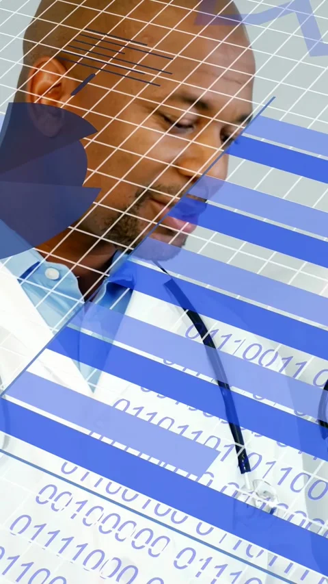 Vertical video: Dr taking tablet from peer tapping and reviewing medical data as Stock Footage 335513206