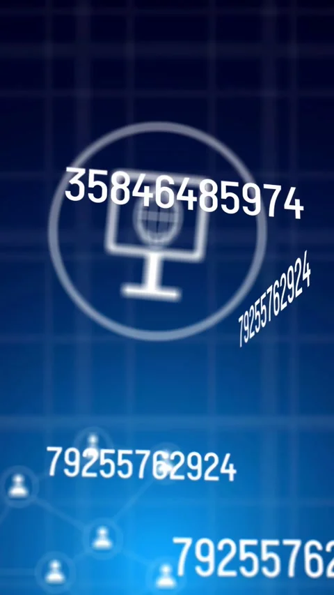 Vertical video: Drifting bright shape initiating network build, user icons Video stock 334378504