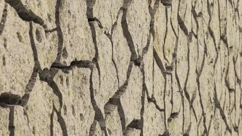 Vertical video dry dirt dam consequences of global warming of cracked land Stock Footage 230151756