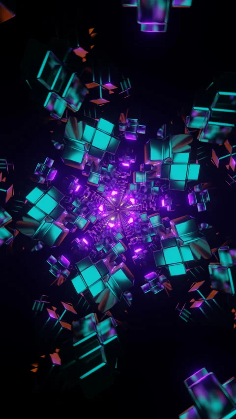 Vertical video A dynamic and visually striking VJ background with rotating neon Stock Footage 272307632