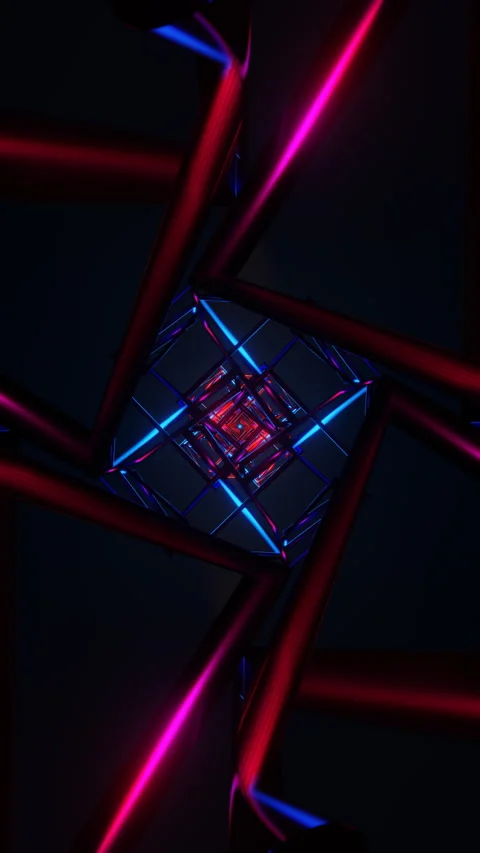 Vertical video of dynamic glowing patterns with abstract shapes Vídeos de archivo 294992559