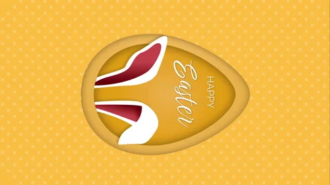 Vertical video. Easter bunny ears in egg. Festive looping animation. Stock Footage 236245721