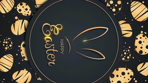 Vertical video. Easter bunny ears and Happy Easter lettering. Stock Footage 236245950