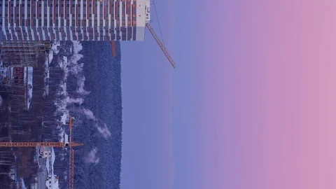 Vertical video. Eclipse of the moon and the sunset of the moon. Yekaterinburg, 動画素材 101505116
