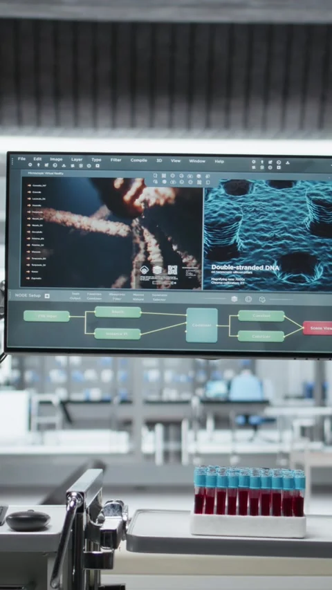 Vertical Video Empty lab filled with modern research equipment and computer 스톡 동영상 319048622