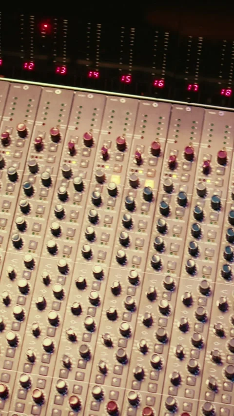 Vertical Video Empty professional recording studio with audio software on pc Stock Footage 270998533