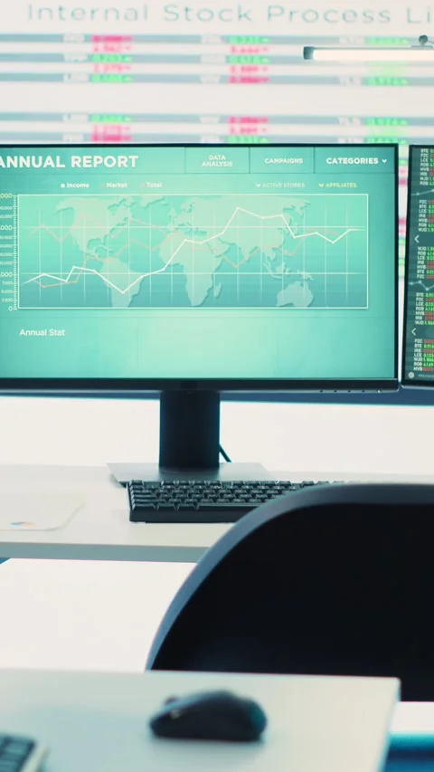 Vertical Video Empty work cubicles inside the enterprise headquarters office Video stock 276447847