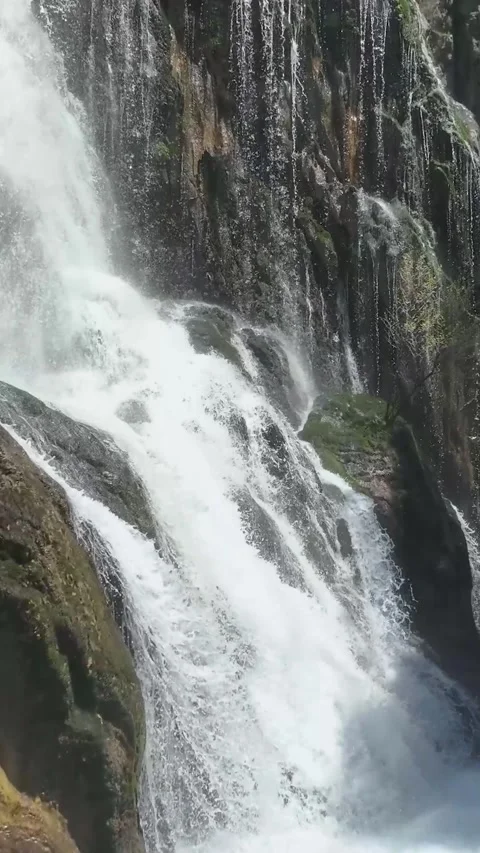 4k Video - Beautiful Aesthetic Waterfall - Vertical Video 