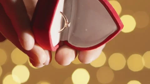 Vertical video. This engagement ring is the key to their future happiness and Stock Footage 260564699