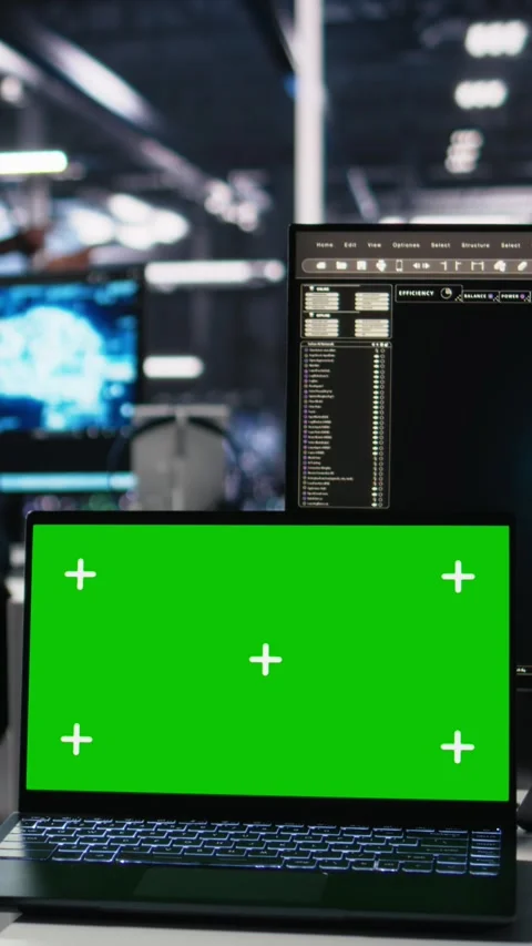 Vertical video Engineer in data center coding with generative AI assistance on Stock Footage 313507725