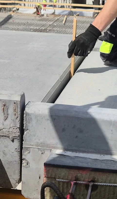 Vertical Video Engineer Inspecting Concrete Balcony Panel Stock Footage 338226965