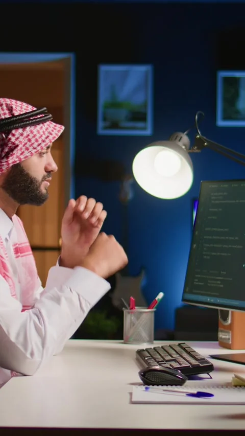 Vertical video Engineer writing AI binary code scripts Stockbeeldmateriaal 253796029