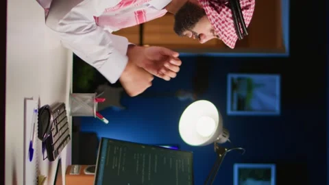 Vertical video Engineer writing AI binary code scripts Stock Footage 254403626