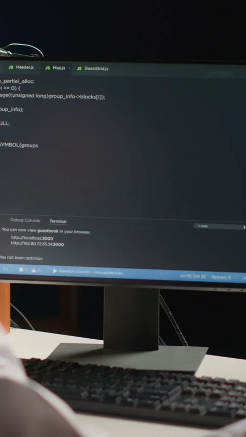 Vertical video Engineer writing code at home Stock Footage 253793923