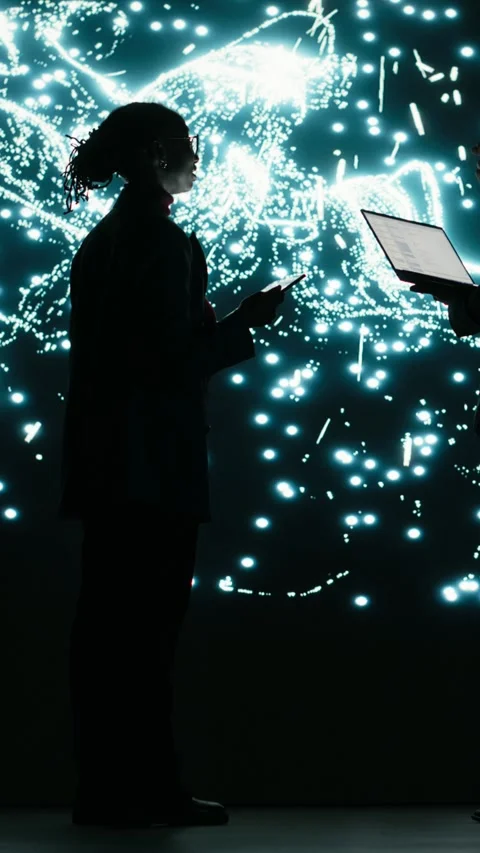 Vertical video Engineering team optimizes AI machine learning model by adjusting Stock Footage 329451449