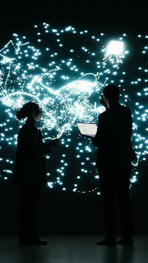 Vertical video Engineering team optimizes AI machine learning model by adjusting Stock Footage 329649956