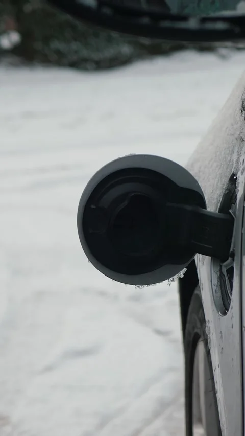 Vertical video EV snow Stock Footage 281121029