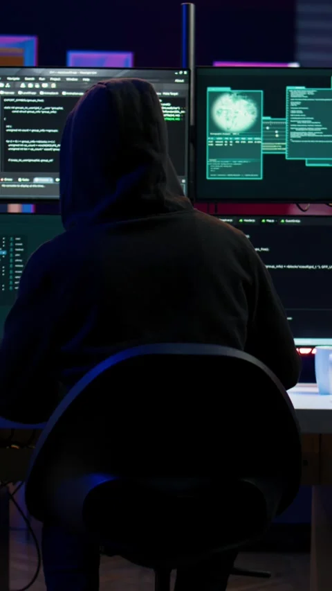 Vertical video Experienced hacker writing lines of code on computer from 库存影片 275619848