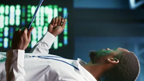 Vertical video Expert fixes server cybersecurity issues Stock Footage 246391870