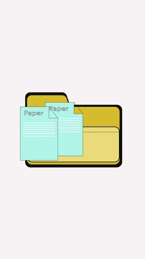 Vertical video featuring digital folder with files and document animation c.. Stock Footage 321626617