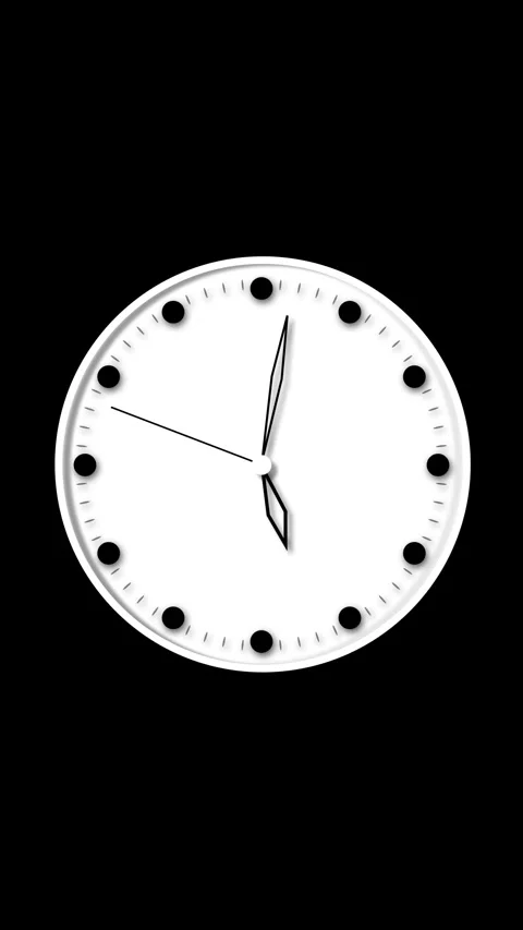Vertical video featuring modern white wall clock with elegant design. Abstr.. Stock Footage 315158542